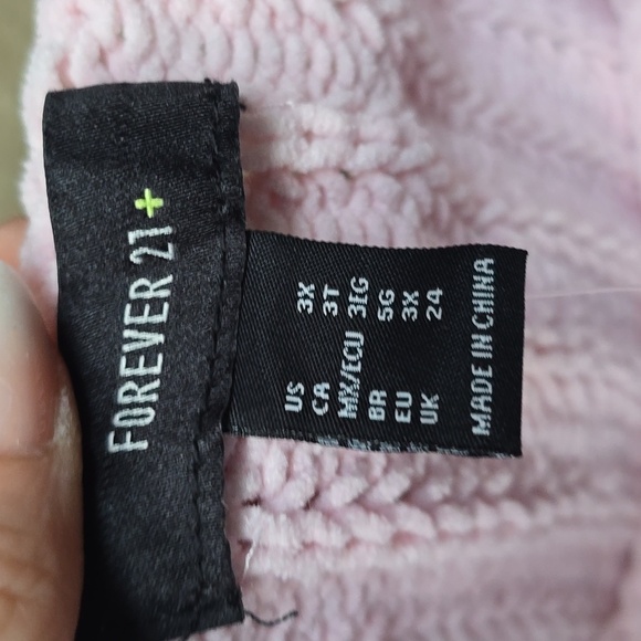 Forever21 F21 Blush pink cropped Chunky Sweater 2x NEW NWT - Picture 4 of 6